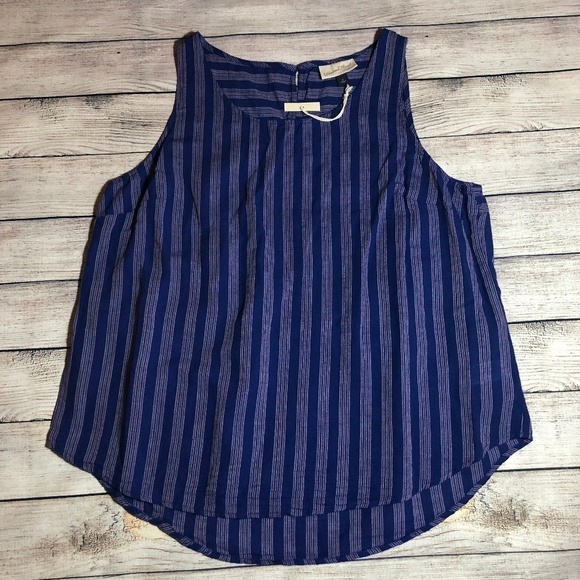 Universal Thread Tops - NWT Blue Striped Sleeveless Tank Top Size S